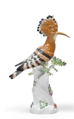 A figure of a hoopoe, - Sklo, Porcelán