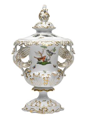 A Brule perfume vase with lid, - Glass and porcelain