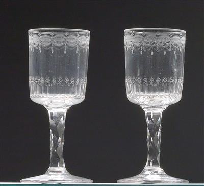 Lobmeyr – Four aperitif glasses, - Glass and porcelain