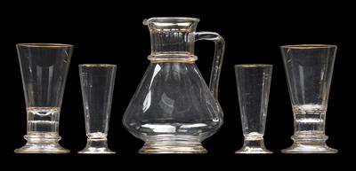 Lobmeyr-Krug und Biergläser, - Glas und Porzellan