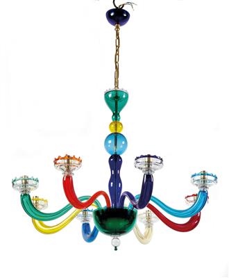 Murano - A chandelier and A pair of sconces, - Glass and porcelain
