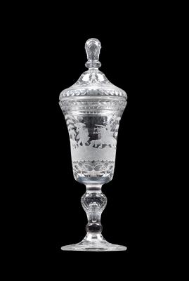 A lidded goblet, - Vetri e porcellane