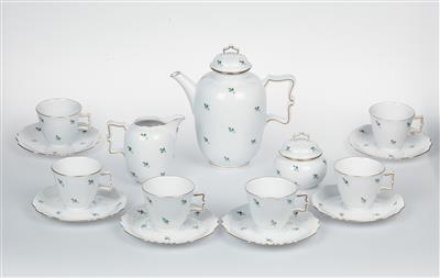 A coffee service, - Glass and porcelain
