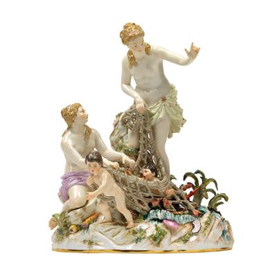 "Der Tritonenfang" - The Triton Catch, - Sklo, Porcelán