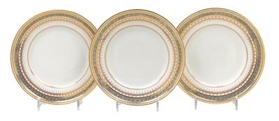 12 dinner plates, - Sklo, Porcelán