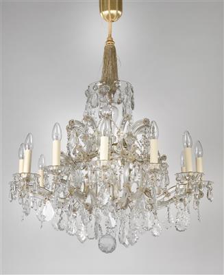 A glass chandelier, - Sklo, Porcelán