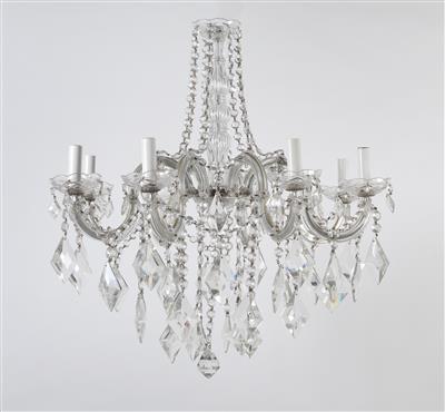 A glass chandelier in the "Maria Theresia" style, - Sklo, Porcelán