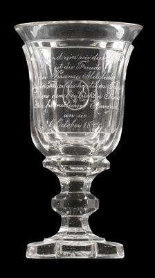 A goblet, dated 6.10.1844, - Vetri e porcellane