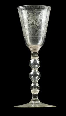 A Baroque goblet, - Glass and porcelain