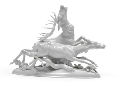 A stag group, - Sklo, Porcelán