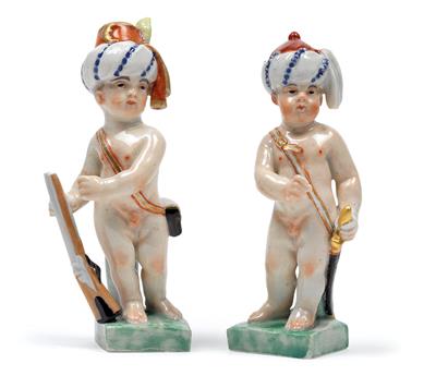 Boys dressed as Turkish soldiers, - Sklo, Porcelán