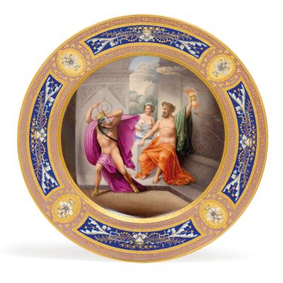 "Lycaon" - A pictorial plate, - Sklo, Porcelán