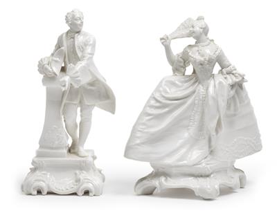 "A Rococo couple in conversation ", - Sklo, Porcelán