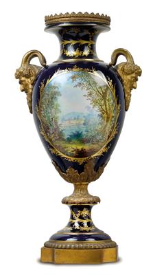 Große französische Vase mit mythologischer Szene "Mars und Venus", - Glas und Porzellan