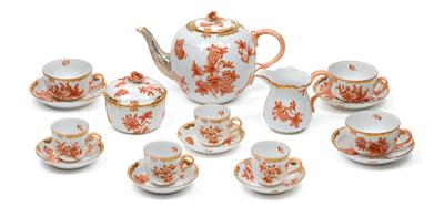 A tea- and mocha service [elements of], - Sklo, Porcelán