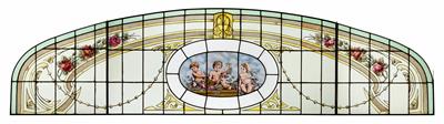 A leaded glass window for a skylight in art nouveau style, - Sklo, Porcelán