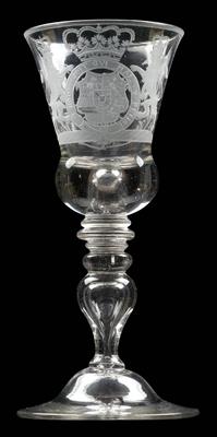 Barock-Pokal mit Wappen, - Glas und Porzellan