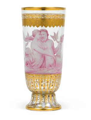 Lobmeyr-Pokal aus der "Tritonen-Serie", - Glas und Porzellan