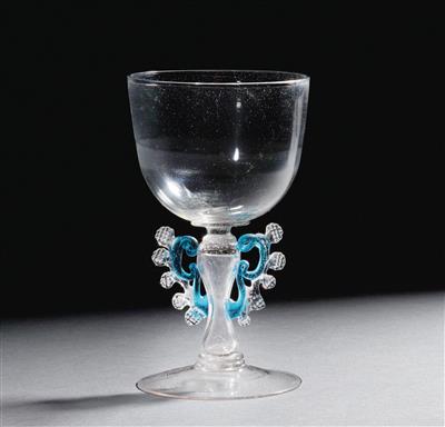 A winged goblet ‘façon de Venise’, - Glass and Porcelain