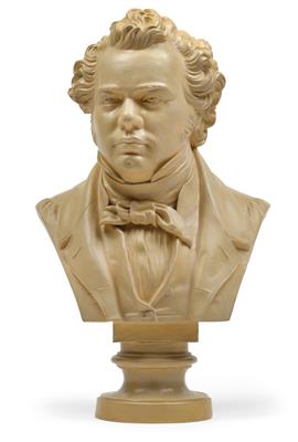 A bust of Franz Schubert, - Vetri e porcellane