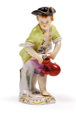 A boy gardener with a watering can, - Vetri e porcellane