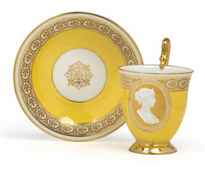 Queen Louise - a cup with saucer, - Vetri e porcellane
