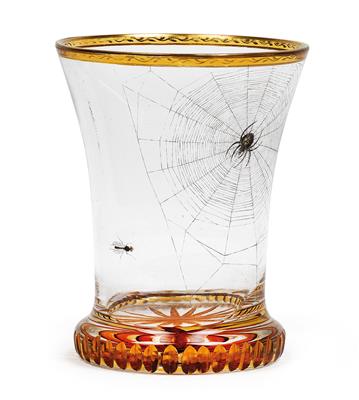 A beaker (“Ranftbecher”) with a spider and a fly, - Glass and Porcelain