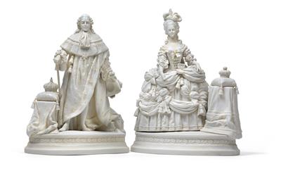 Ludwig XVI. König von Frankreich und Marie Antoinette, - Glas und Porzellan