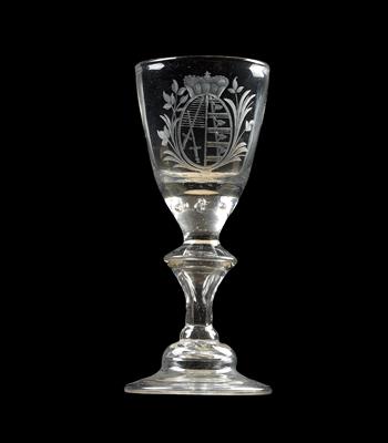 A goblet bearing the Saxon coat-of-arms and Prince Elector's hat, - Vetri e porcellane