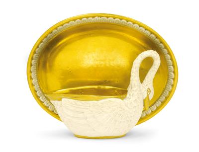 A swan cup with saucer, - Sklo a Porcelán