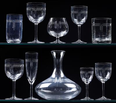 Trinkservice, - Glas und Porzellan