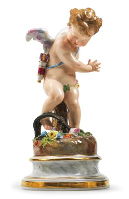 CUPID IN A CLAMP TRAP, - Glass and Porcelain