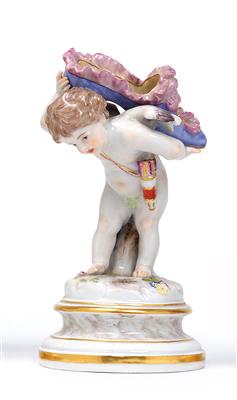 CUPID UNDER A SLIPPER, - Glass and Porcelain