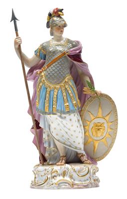 Pallas Athena with Lance, Shield, Ears of Corn and Olive Branch, - Sklo a Porcelán