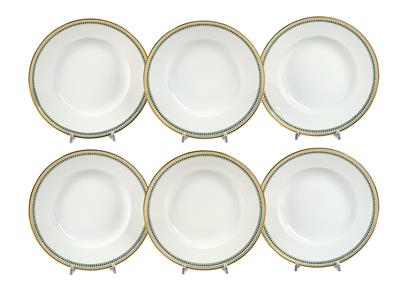 6 Suppenteller, - Sklo a Porcelán