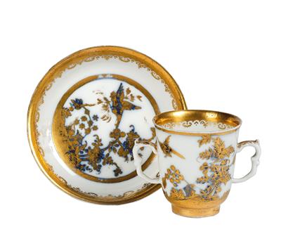Doppelhenkeltasse, Meissen um 1725/30, - Glass and Porcelain