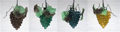 Elektrische Hänge-Lampen in Traubenformen mit Weinblättern, - Sklo a Porcelán