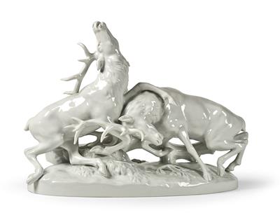 Fighting Stags, - Sklo a Porcelán