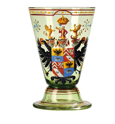 An Armorial Glass by Lobmeyr, - Vetri e porcellane