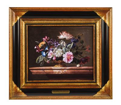 A Porcelain Painting in Original Gift Box, - Sklo a Porcelán