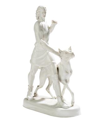 'Hubertus' mit Jagdhund, - Sklo a Porcelán