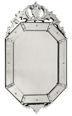 Prachtvoller Spiegel im venezianischen Stil, - Sklo a Porcelán