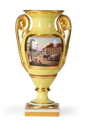 A Veduta Vase - “The Danube Canal, Kalkbauer a. d. Wien”, Vienna, second half of the 19th century - Glass and Porcelain