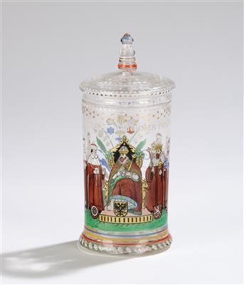 A Small Prince-Elector Cup with Cover, Bohemia, early 20th century - Vetri e porcellane