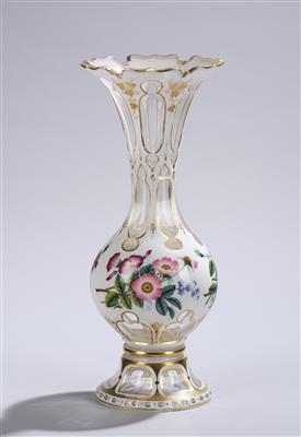 Glas-Vase, Böhmen, - Glas und Porzellan Weihnachtsauktion