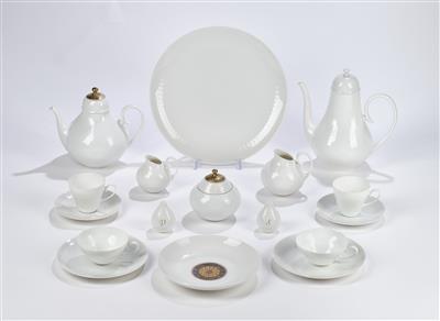 Kaffee-Teeservice, Rosenthal,"Romanze" Dekor Quatre Couleur, Entwurf Form und Dekor Björn Wiinblad 1959, - Vetri e porcellane