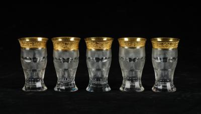 5 Bier-oder Wassergläser, Moser, Karlsbad, SPLENDID um 1970, - Glas und Porzellan