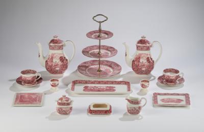 Englisches Kaffeeservice "RIVER SCENE" Wedgwood, um 1980, Porzellan, 30 Teile - Glass & Porcelain