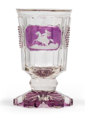"4. Oktober 1836" Pokal mit Reiterin, - Glass & Porcelain