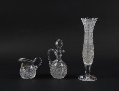 3 Glasteile, TRAUNKRISTALL um 1990, - Trouvaillen aus Glas & Porzellan
